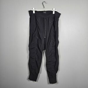 Athleta Women's Size 16 Attitude Mid Rise Jogger Pants Ruched Lightweight Black